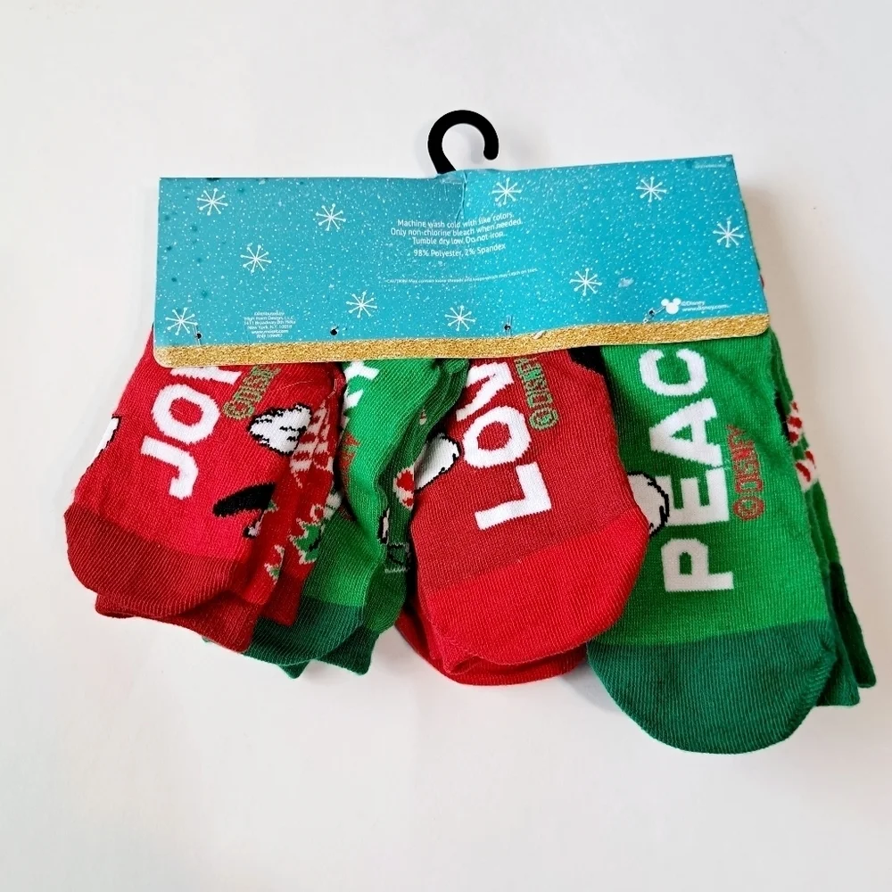 Disney Family Fun Festive Character‎ 4 Pair Holiday Socks